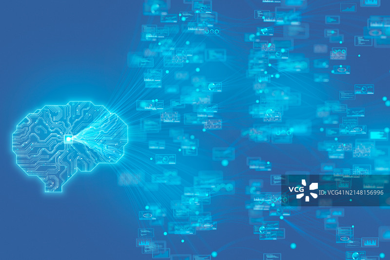 神经网络和电路AI大脑图片素材