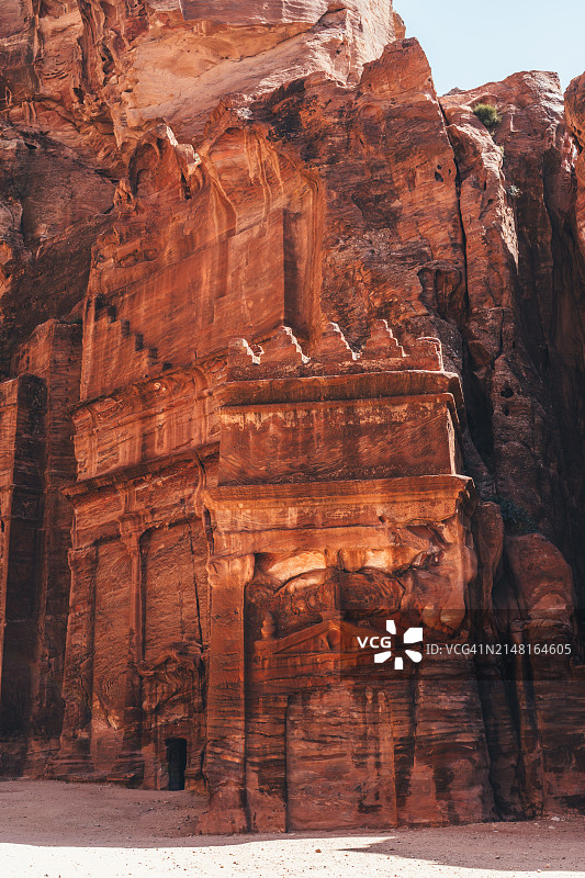 约旦马安省佩特拉的雕刻外墙图片素材