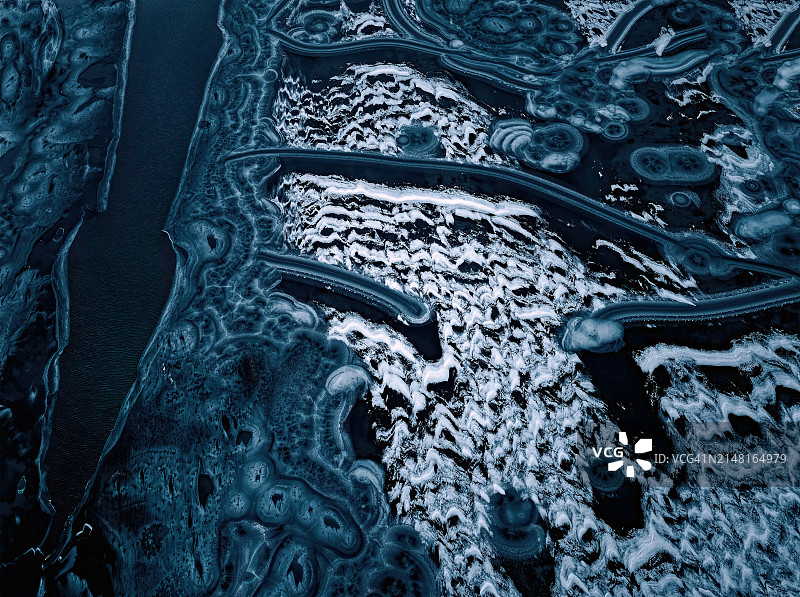 结冰的水全画幅图片素材