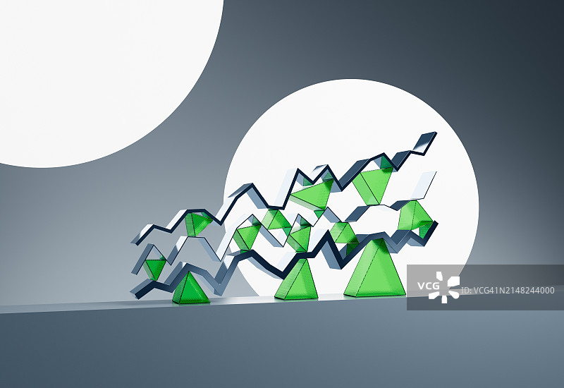 堆叠的折线图图片素材