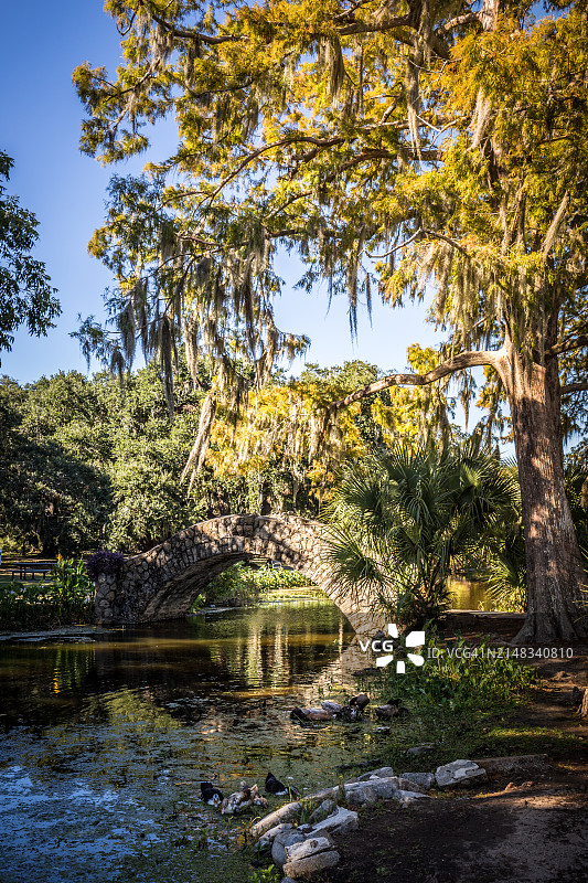 新奥尔良城市公园的朗格尔斯桥图片素材