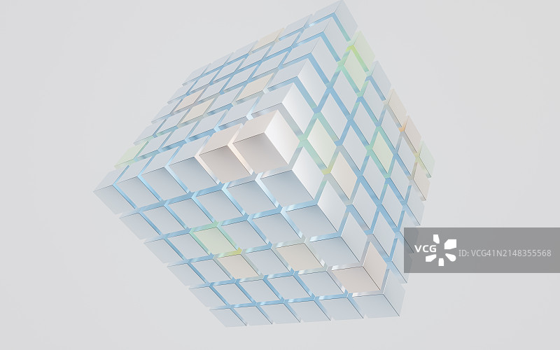 3D渲染：块状抽象背景图片素材