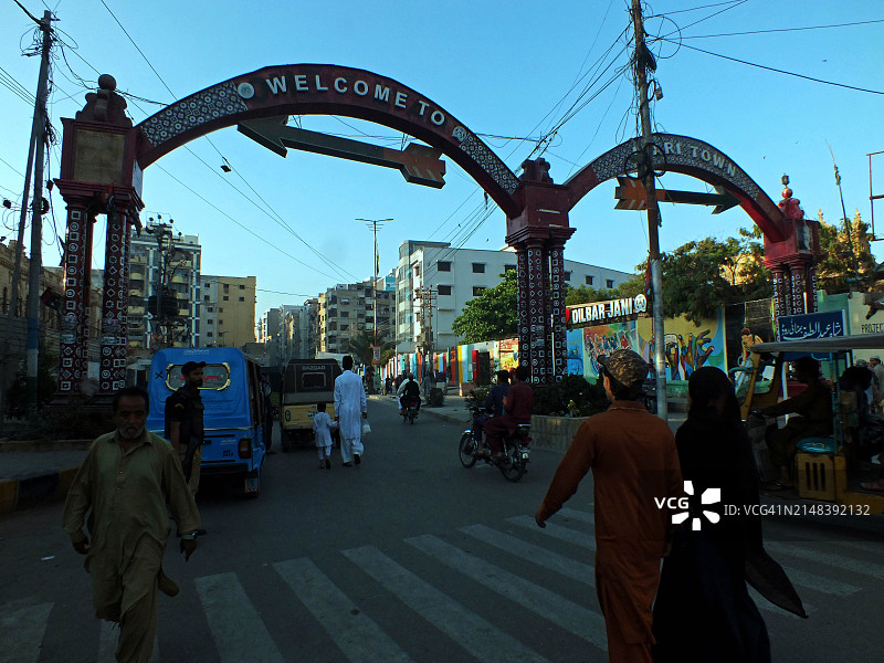 卡拉奇旧城区利亚里的入口图片素材