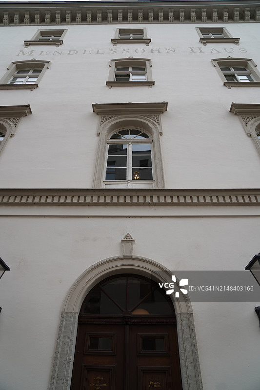 德国莱比锡，门德尔松故居博物馆入口特写图片素材