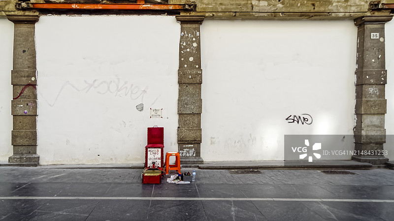 马德里格兰大道上的擦鞋匠图片素材