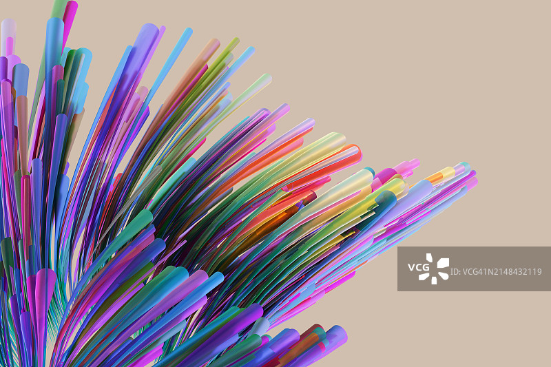 抽象花瓣多色组合生态系统CGI图片素材