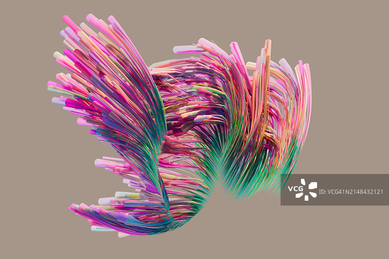 抽象花瓣多色组合生态系统CGI图片素材