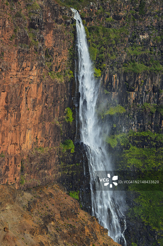 美国夏威夷森林瀑布风光图片素材