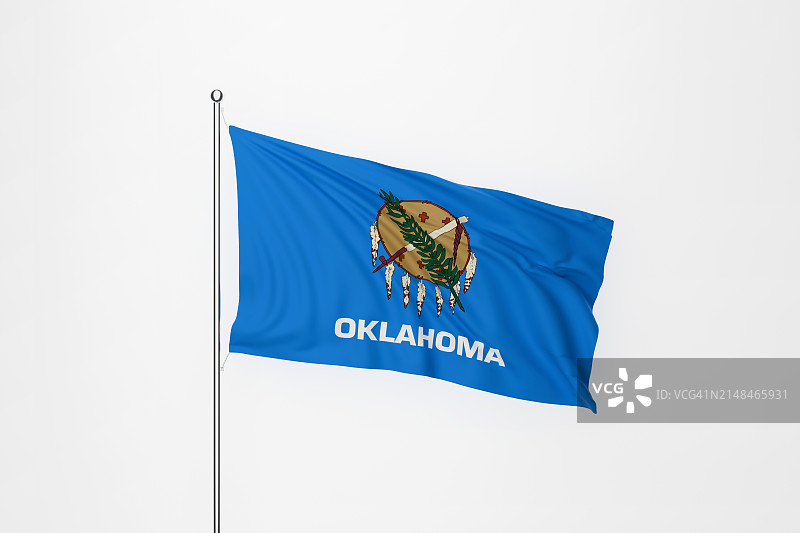 白色背景上的俄克拉荷马州旗图片素材