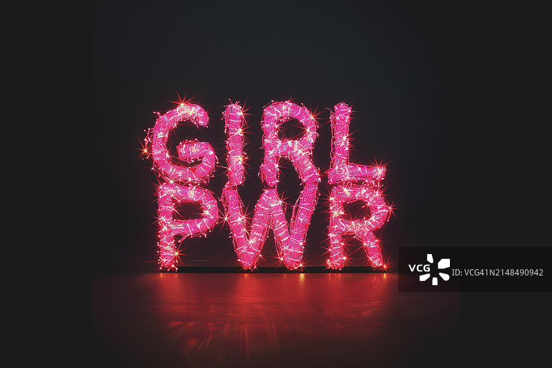 粉色背景上的女性力量文字图片素材