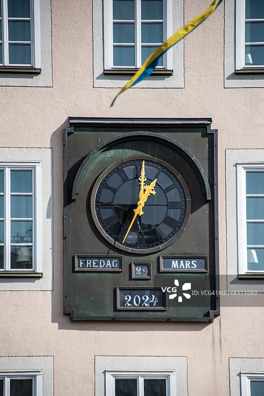 斯德哥尔摩诺rmalmstorg广场的时钟图片素材