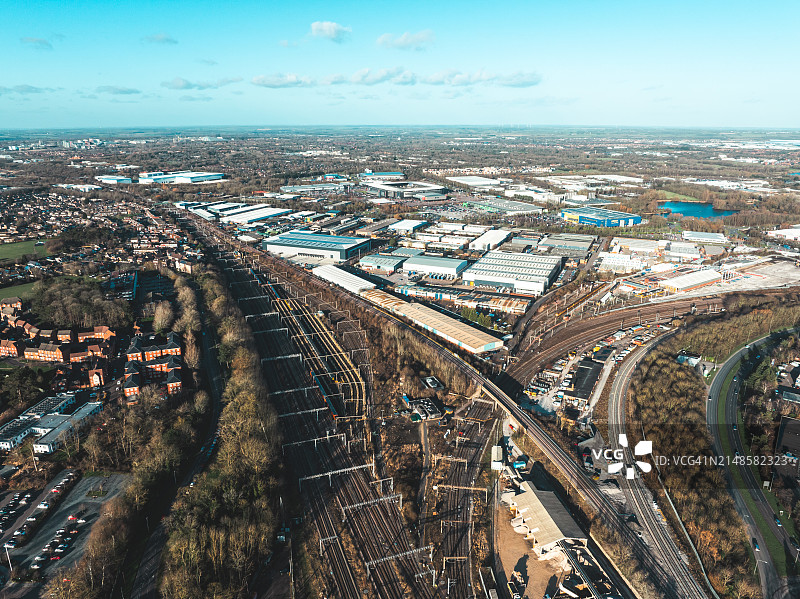 英国布莱切利铁路航拍图片素材