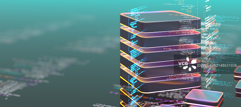 具有抽象计算机代码的大数据概念，数字存储图片素材
