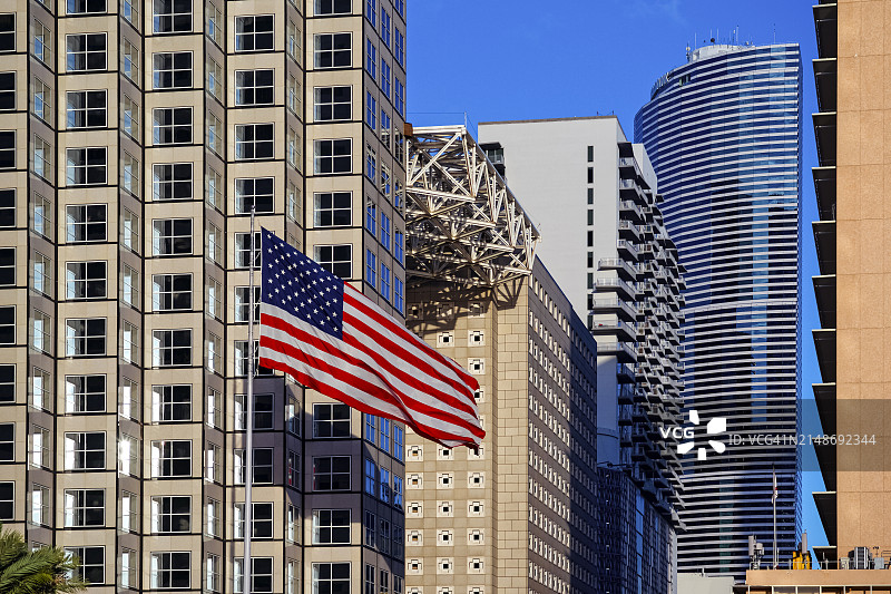 比斯坎大道，迈阿密市中心，美国佛罗里达州图片素材