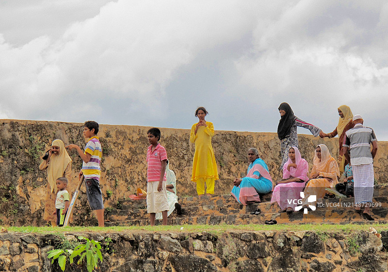 斯里兰卡家庭在加勒堡图片素材