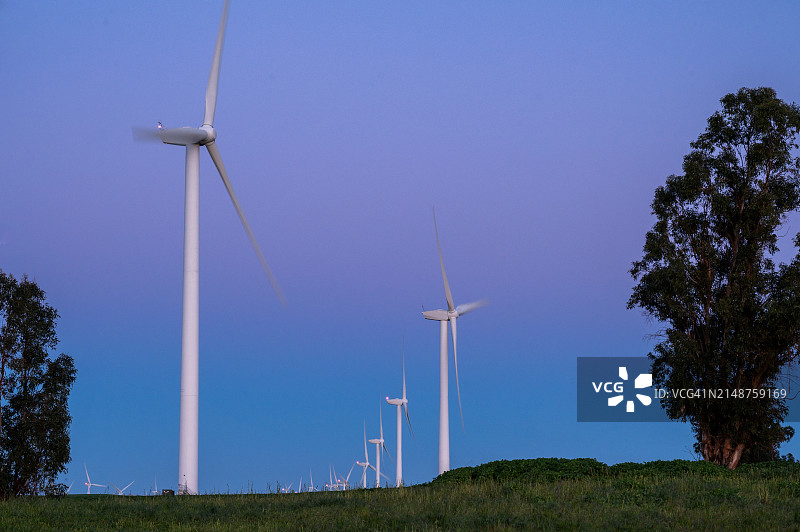 里奥维斯塔的风力涡轮机，加利福尼亚州图片素材