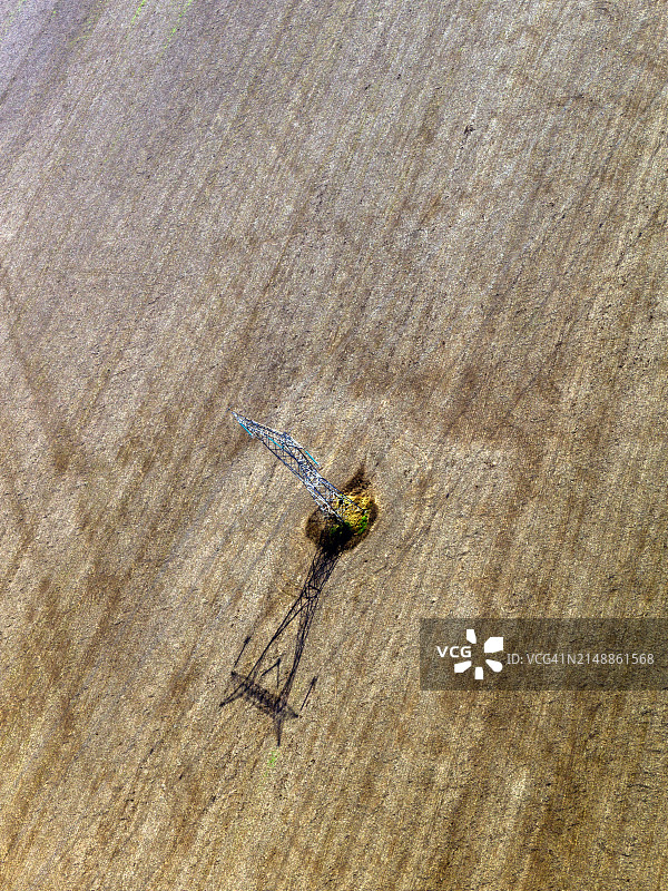 阿根廷Entre Rios省乡村地区高压电塔航拍图片素材