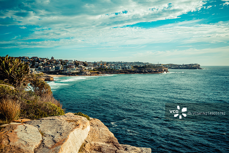 勃朗特海滩日落图片素材