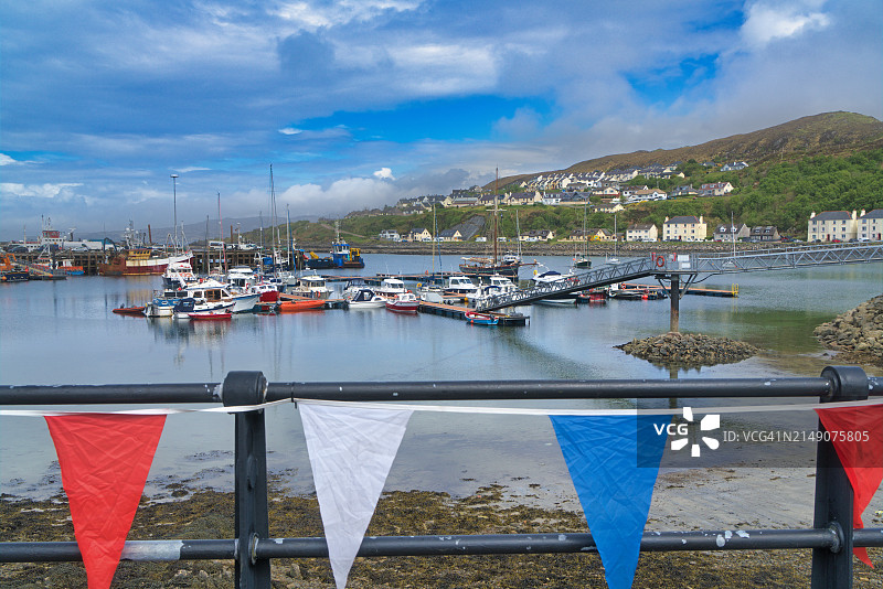 马莱格村的马莱格港，位于英国苏格兰西部高地莫拉尔图片素材