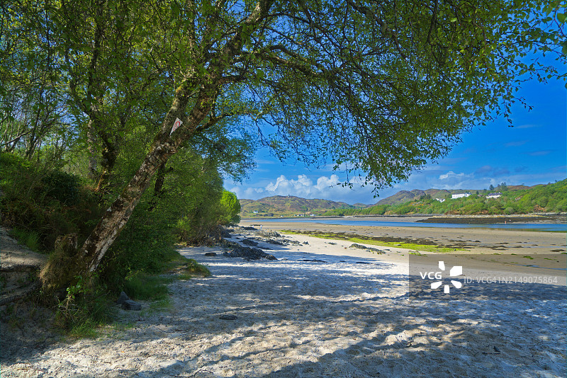 苏格兰马莱格卡姆斯达罗赫海滩的银沙图片素材