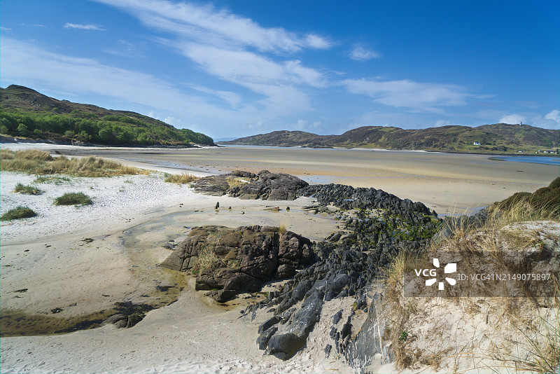 苏格兰马莱格卡姆斯达罗赫海滩的银沙图片素材