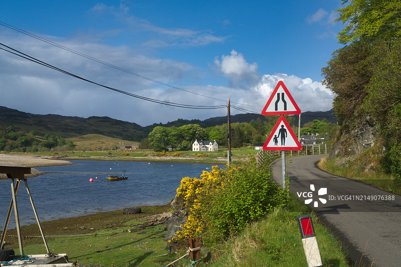 希尔桥附近的格雷尔村庄，苏格兰西部高地，英国图片素材