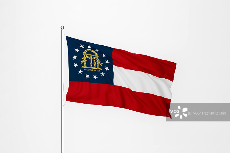 白色背景下的格鲁吉亚州旗图片素材