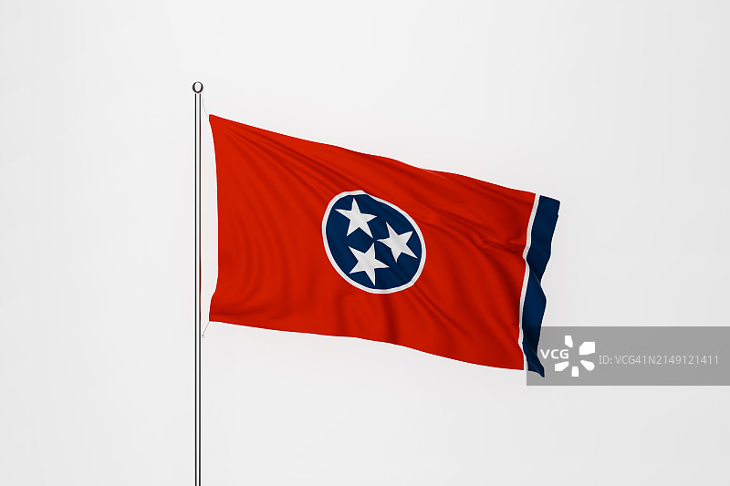 白色背景下的田纳西州旗图片素材
