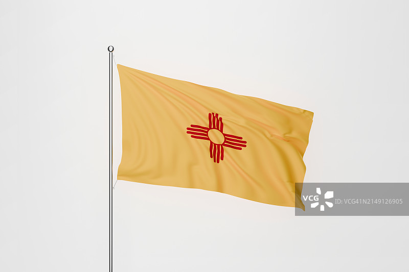 白色背景上的新墨西哥州旗图片素材