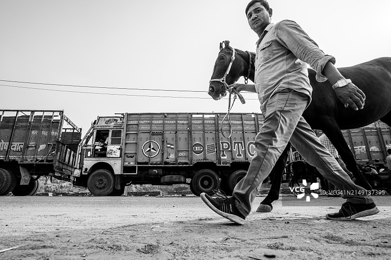 普什卡，拉贾斯坦邦的沙漠庙会图片素材