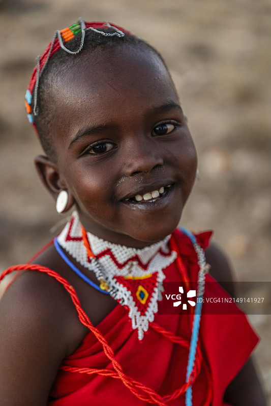 非洲肯尼亚非洲小女孩肖像图片素材