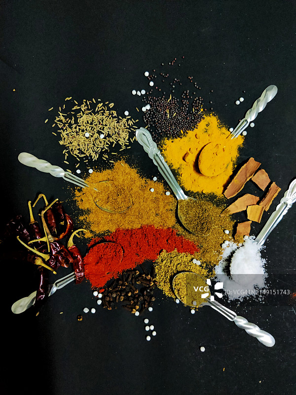 印度安得拉邦库尔努尔香料俯视图图片素材