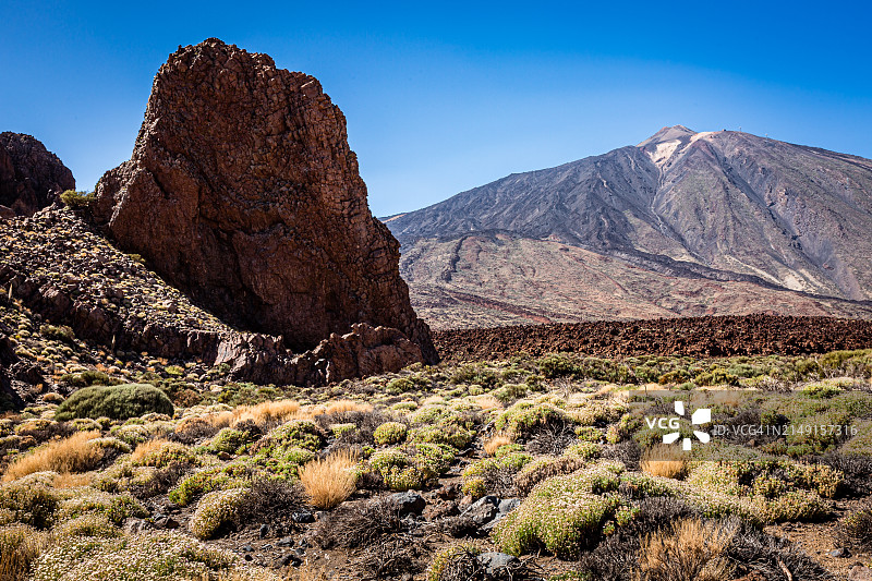西班牙特内里费岛泰德峰火山岩景色图片素材