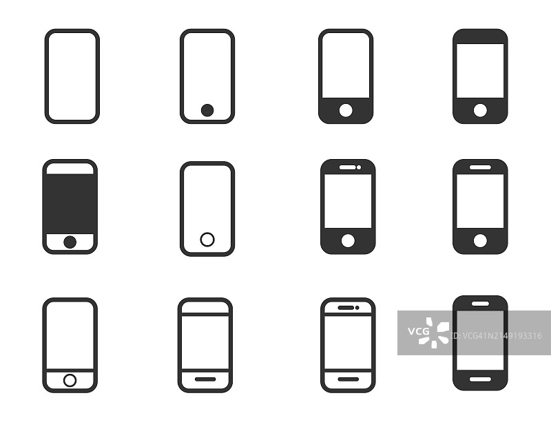 智能手机图标集图片素材