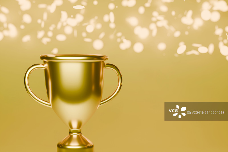 手持金色奖杯的冠军图片素材