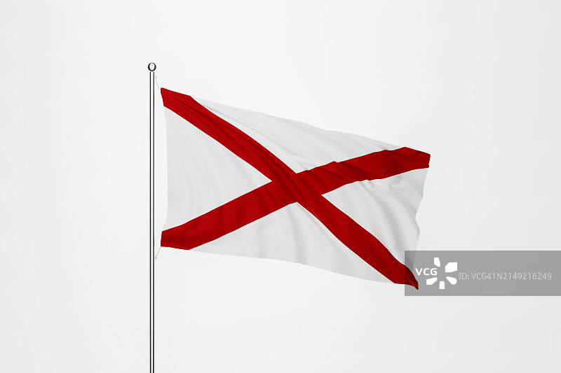 阿拉巴马州旗在白色背景上图片素材
