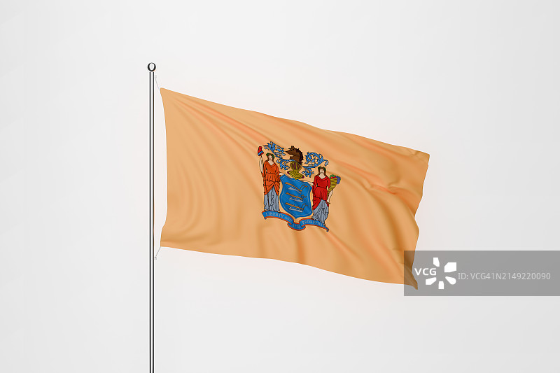 白色背景上的新泽西州旗图片素材