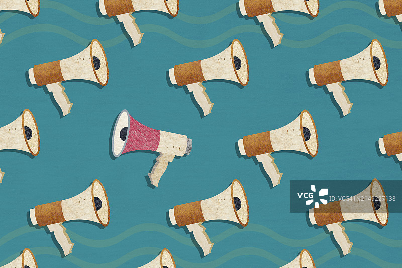 从人群中脱颖而出（扩音器）图片素材