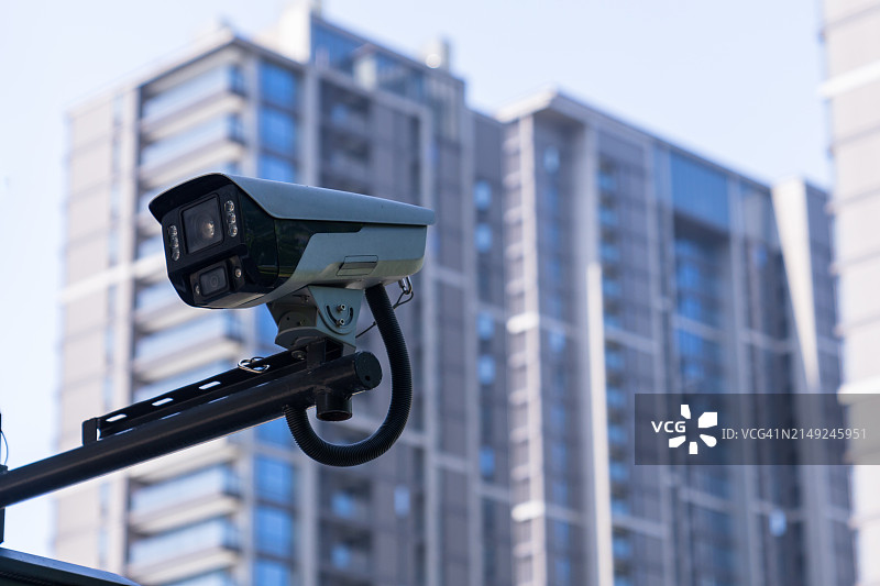 城市中的闭路电视摄像头图片素材