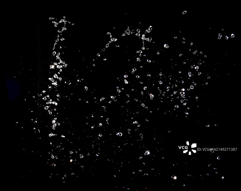 黑色背景动态水花图片素材