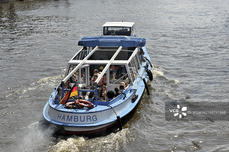 汉堡游船：德国汉堡内河观光图片素材