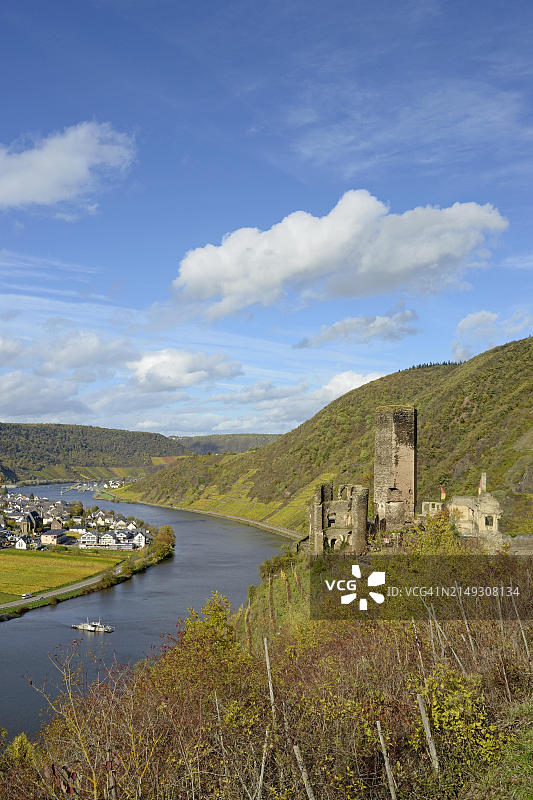 德国莱茵兰-普法尔茨州，拜尔施泰因附近梅特涅城堡遗址图片素材