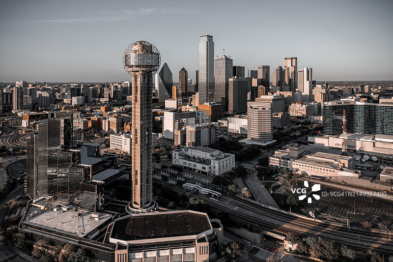 达拉斯天际线航拍图片素材