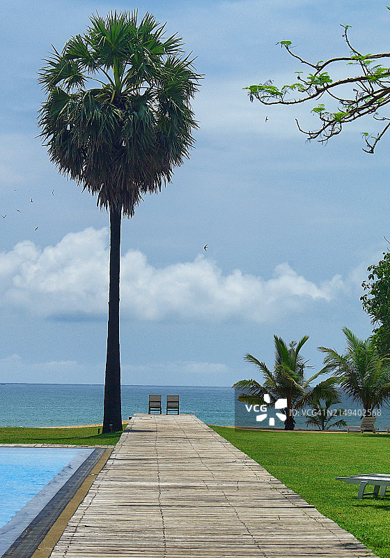 享有完美海景的座位图片素材