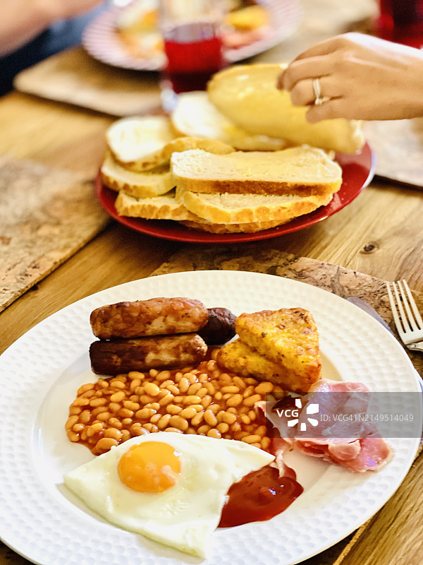 英式全套早餐特写图片素材