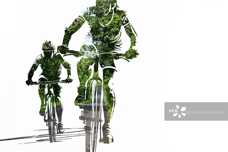 骑行迈向绿色未来图片素材