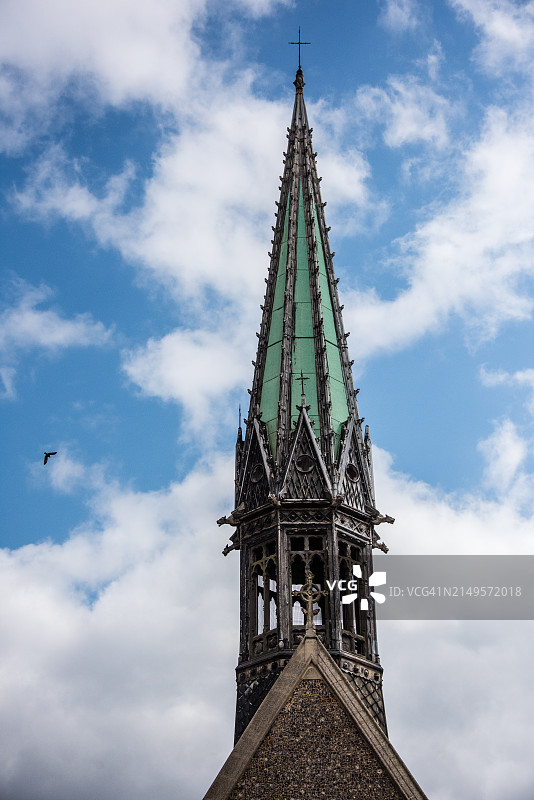 哈罗山上哈罗公学教堂尖顶图片素材