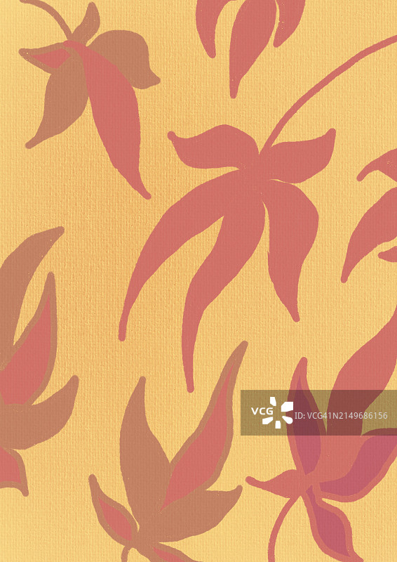 黄色背景上的枫叶图案图片素材