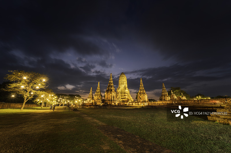 阿瑜陀耶历史公园景观，泰国著名寺庙图片素材