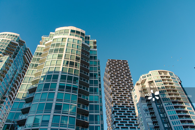 温哥华摩天大楼的视角图片素材